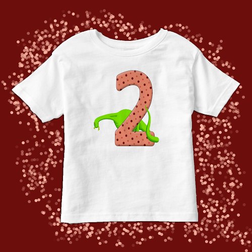 Two Year Old Green Dinosaur Toddler T_shirt