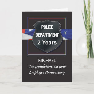 Two Year Police Employee Anniversary Congrats Card
