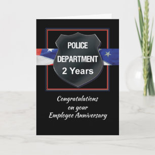 Two Year Police Employee Anniversary Congrats Card