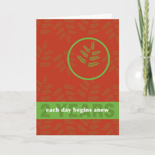 Two Years a Day at Time Recovery New Leaf Card