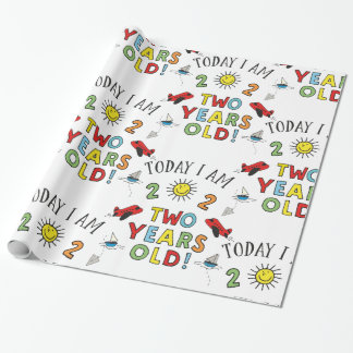 two years old boy wrapping paper