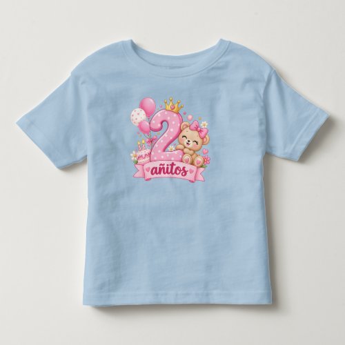 Two Years Old Cute Bear Birthday Girl T-Shirt