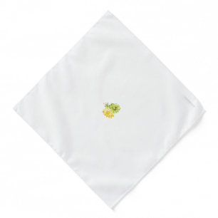 two yellow and green flowers on a white background bandana
