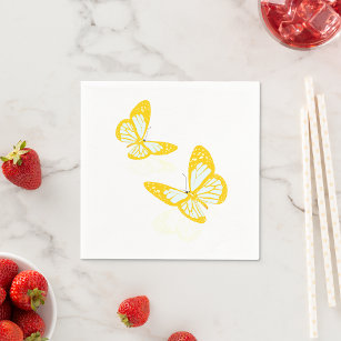 Two Yellow Butterflies Paper Napkins