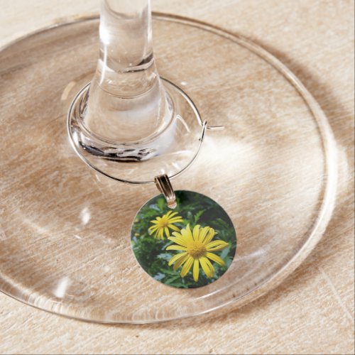 Two Yellow Flowers Wine Charm