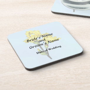 Two Yellow Irises and Buds Wedding Products Beverage Coaster