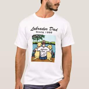 Two Yellow Labradors and Dad T-Shirt