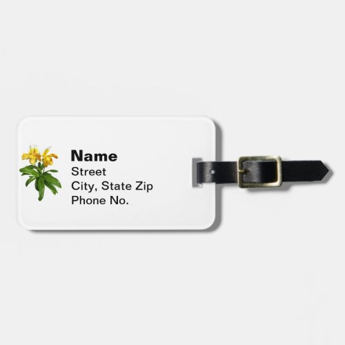 Two Yellow Lady Slipper Orchids Luggage Tag