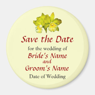 Two Yellow Orchids Save the Date Magnet