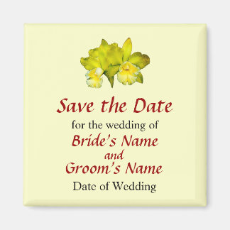 Two Yellow Orchids Save the Date Magnet