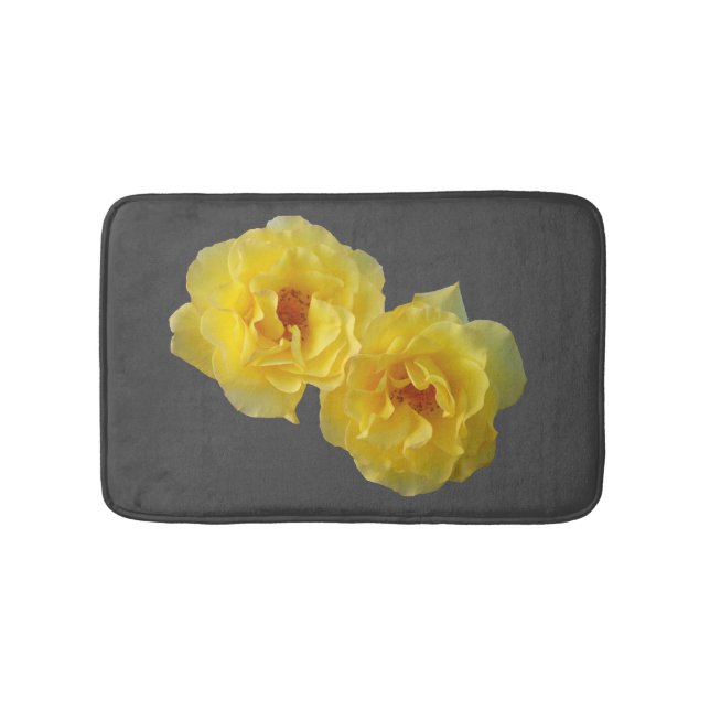 Two Yellow Roses Bathroom Mat (Front)