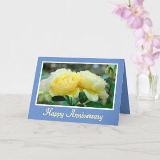 TWO YELLOW ROSES/HAPPY ANNIVERSARY/GREAT COUPLE