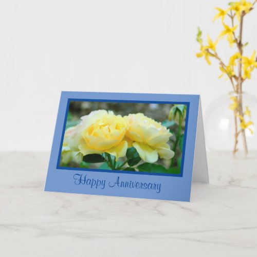 TWO YELLOW ROSESHAPPY ANNIVERSARYGREAT COUPLE CARD