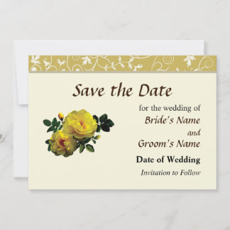 Two Yellow Roses in Sunshine Save the Date