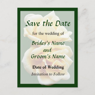 Two Yellow Roses Save the Date Announcement Postcard