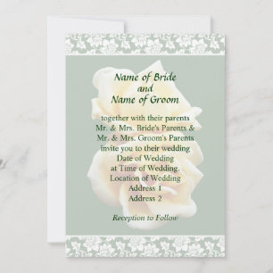 Two Yellow Roses Wedding Invitation Set