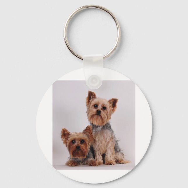 Two Yorkies Keychain (Front)