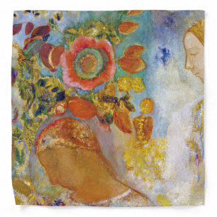 Two Young Girls among Flowers, Redon Bandana