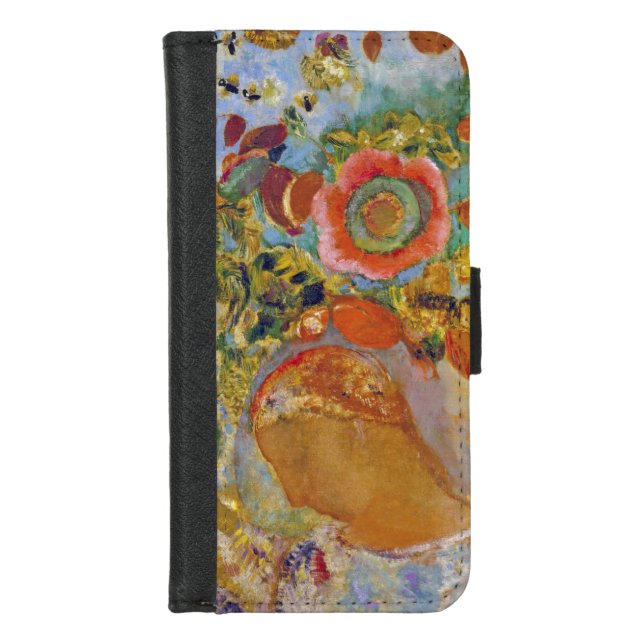 Two Young Girls among Flowers, Redon iPhone Wallet Case (Front)