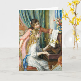 Two Young Girls at the Piano by Auguste Renoir Art Card