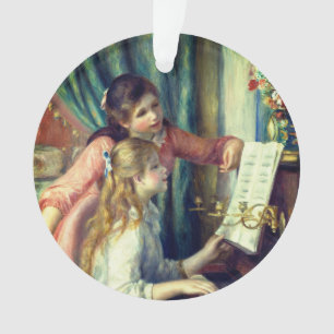 Two Young Girls at the Piano by Renoir: Christmas Ornament