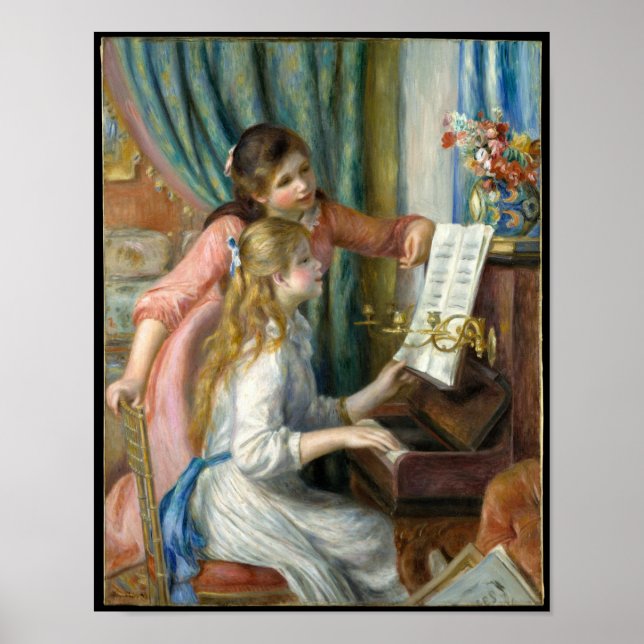 Two Young Girls at the Piano - Renoir - 1892 -  Poster (Front)