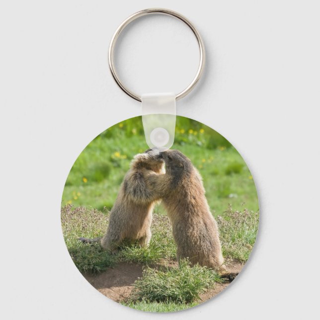 two young marmots keychain (Front)