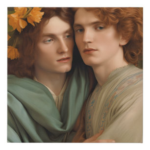 Two young men in love canvas print