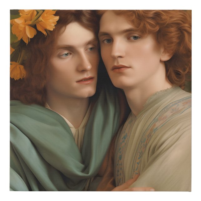 Two young men in love canvas print (Front)