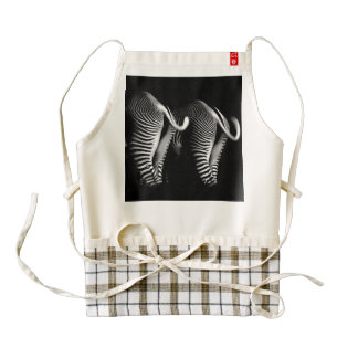 Two Zebras in Close Up View From Behind Zazzle HEART Apron