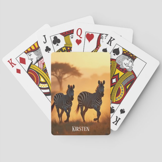 Two Zebras Poker Cards (Back)