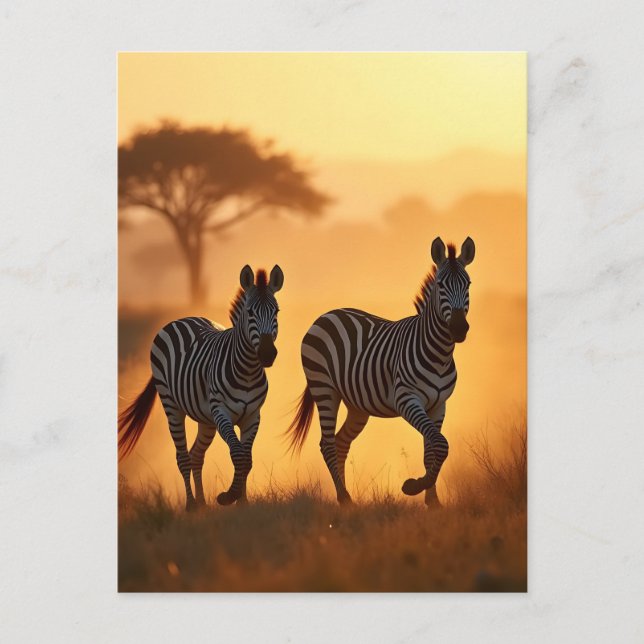 Two Zebras Postcard (Front)