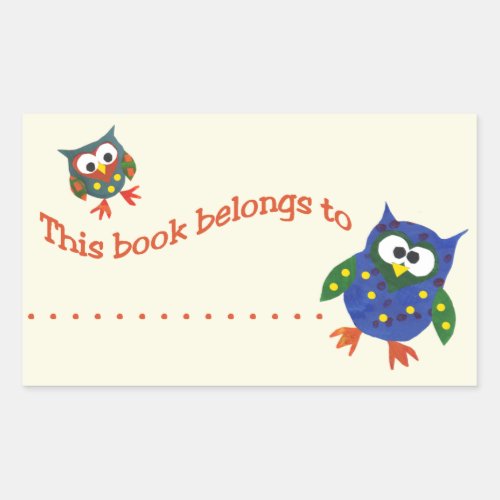 TwoCute Owls Stick_on Bookplates