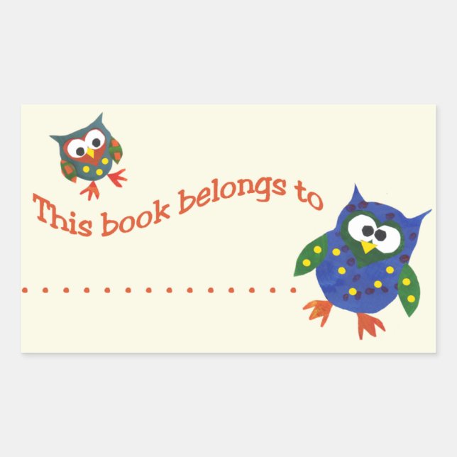 TwoCute Owls Stick-on Bookplates (Front)