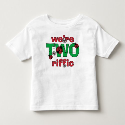 TWOriffic Ladybug Twins 2nd Birthday Toddler T_shirt