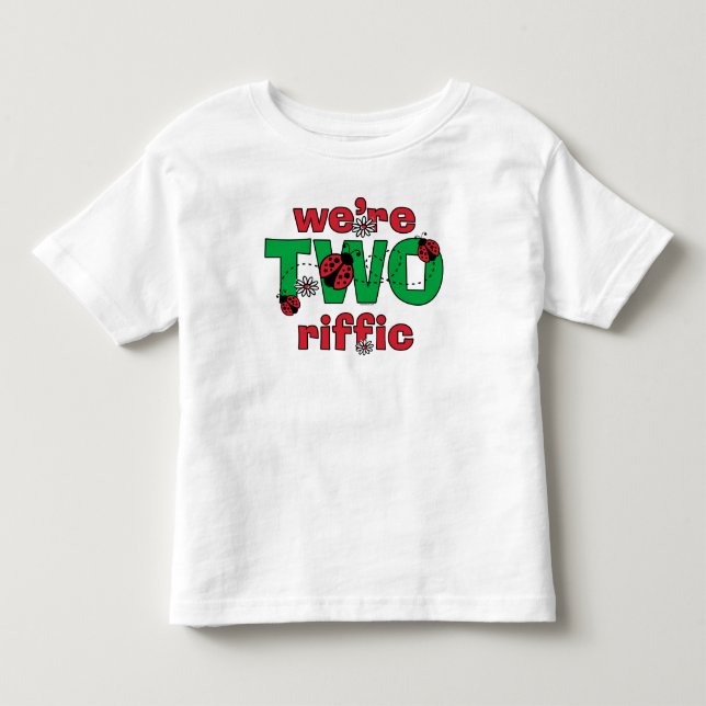 TWOriffic Ladybug Twins 2nd Birthday Toddler T-shirt (Front)