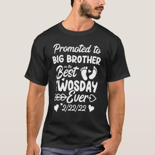 Twosday Promoted Big Brother Matching Sibling New  T_Shirt