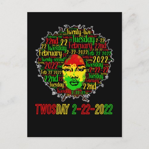 Twosday Tuesday 2222022 Black History February  Postcard