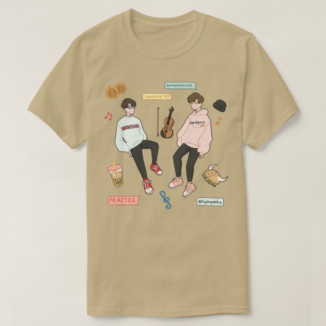 Twoset Violin s Sticker Set  T-Shirt (Design Front)