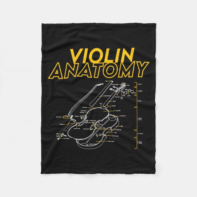 Twoset Violin Violin Anatomy Drawing Diagram Limit Fleece Blanket (Front)