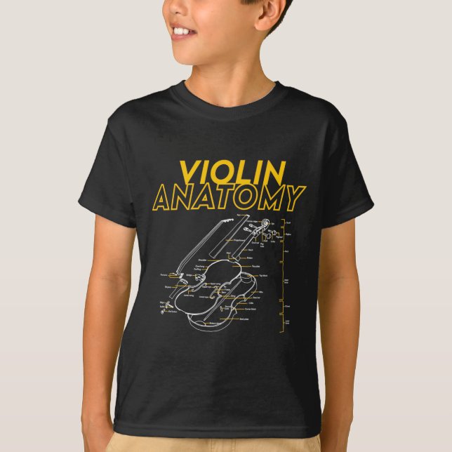 Twoset Violin Violin Anatomy Drawing Diagram Limit T-Shirt (Front)