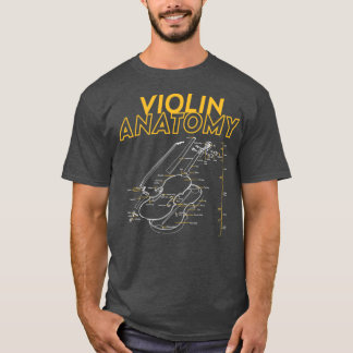 twoset violin violin anatomy drawing diagram limit T-Shirt
