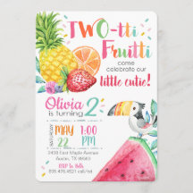 Tutti Frutti Birthday Invitation Download BI083 Fruit Birthday Invitation Fruit Birthday Invite Two-tti Frutti Birthday Invitation Girl