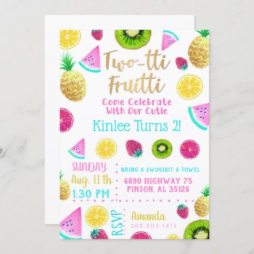 TWOtti Fruitti Birthday Invitation