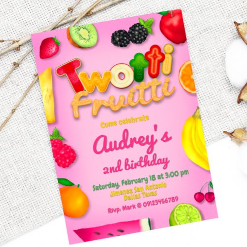 Twotti Fruitti _ Fruits Birthday Invitation