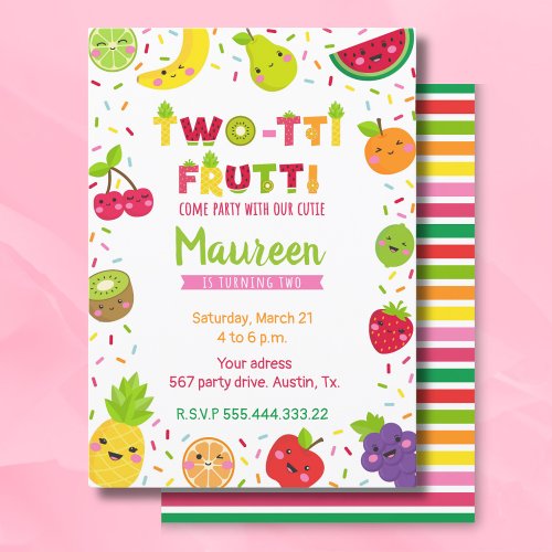Twotti frutti 2nd birthday invitation