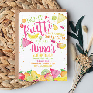 Twotti Frutti 2nd Birthday Invitation