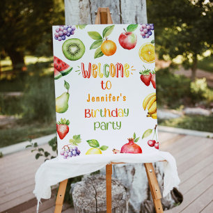 Twotti frutti 2nd birthday party welcome foam board