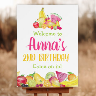 Twotti Frutti 2nd Birthday Welcome Sign