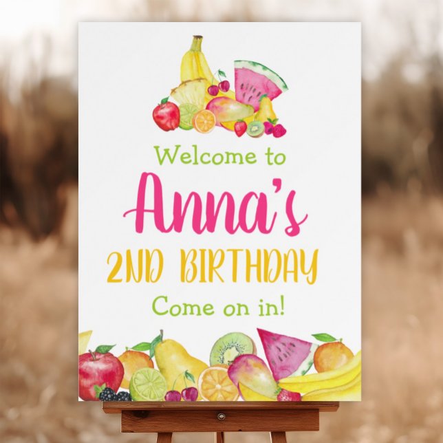 Twotti Frutti 2nd Birthday Welcome Sign (Creator Uploaded)